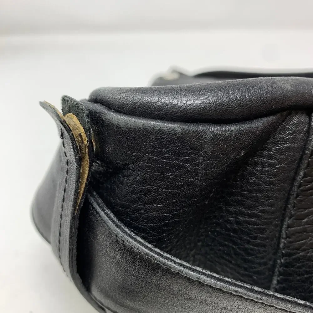Vintage Marco Buggiani Satchel Handbag Purse Black Leather Top Handle